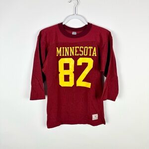 Vintage 70s Champion Minnesota Gophers 1/4 Sleeve V Neck T Shirt Jersey Sports